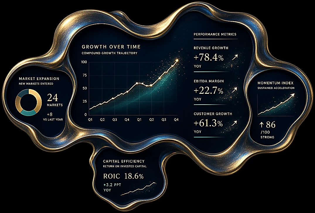 Artistry growth and performance dashboard showing measurable results
